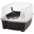 Open-Top Cat Litter Box with Shield and Scoop